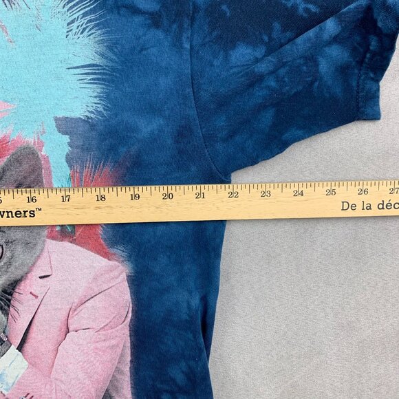 The Mountain Mens Shirt Large Blue Tie Dye Crewneck Miami Vice Cats Car Summer - Picture 6 of 8